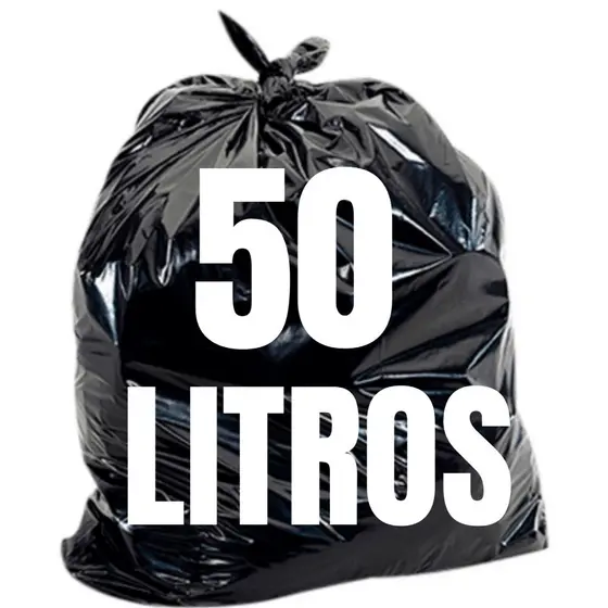 Saco de Lixo 50 Litros com 15 Unidades para Escritórios, Condomínios, Restaurantes Coleta Seletiva