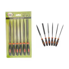 Kit Jogo Limas Agulhas Chata Plana Afiador 6 Peças Profissional.++ZemMart++