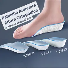 Palmilha Ortopédica Para Aumento Da Altura Calcanhar Par Confortável.-ZemMart-