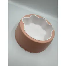 Comedouro/Bebedouro para Pet Cão ou Gato | Rosa e Branco | Capacidade: 300 ml