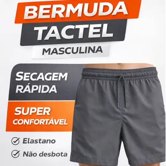Short Treino Corrida Academia Mauricinho Tactel com Elastano Bermuda