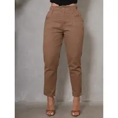 Calça Jeans Feminina Com Elástico Cintura Bolso