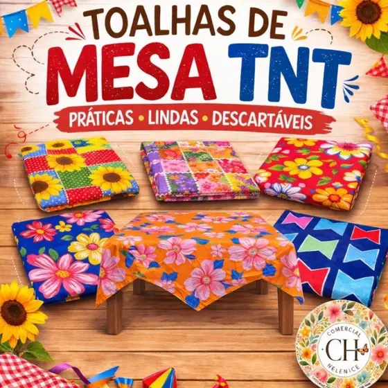 kit Toalha Junino com 6 á 16 Toalha em TNT 70x70 cm  Festa Junino Decoração Aniversario