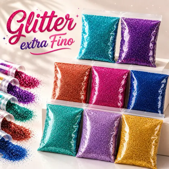 Glitter PVC Ultra Fino  Super Brilhoso 100 gramas Artesanato Festas Decoração