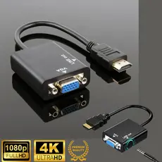 Cabo Conversor Adaptador Hdmi Para Vga Com Saída P2 Áudio