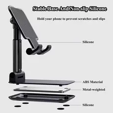 Suporte Dobrável Ajustável para Celular e Tablet – Portátil, Antiderrapante e Reforçado