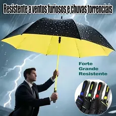 Guarda-Chuva Grande Automático - Fibra de Vidro Blackout para Proteção UV, Reforçado para Tempestade！