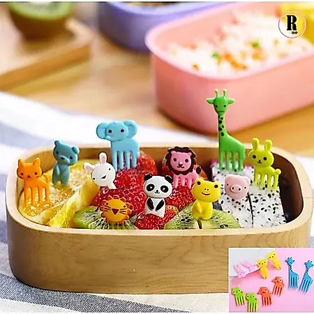 Kit 10/20/30 Peças Mini Garfo Para Petisco Infantil Desenho Animado Fruta Bolo Sobremesa