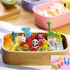 Kit 10/20/30 Peças Mini Garfo Para Petisco Infantil Desenho Animado Fruta Bolo Sobremesa