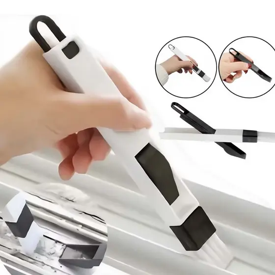 Escova de Limpeza 2 Em 1 Multiuso - Ideal para limpar fendas do teclado, janelas e cantos de portas