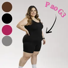 Macaquinho Fitness Feminino Suplex Slim Plus Academia Yoga Corrida Pilates Caminhada Look Casual