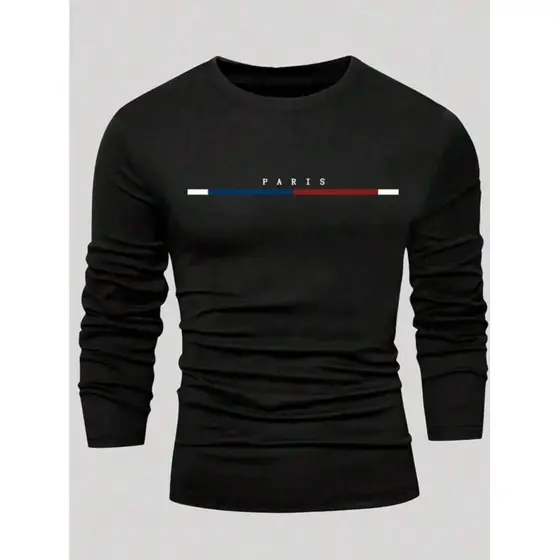 Camiseta Manga Longa Masculina Paris Listra Blusa de Frio