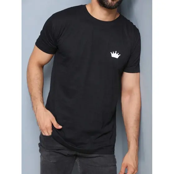 Camiseta Masculina Basica Coroa Manga Curta Casual verão