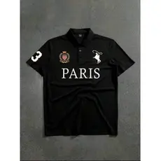 Camisa Polo Paris Timi Manga Curta com Gola Estampa Verão Masculina