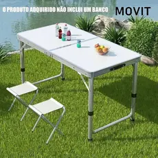 Mesa Dobrável Reforçada Maleta Portatil Camping Praia 1,80m