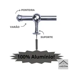 Varão de cortina Cromado 2,40 metros 19mm