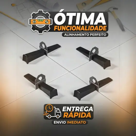 Conjunto Nivelador de Piso Slim 2 mm com 100 Cunhas e 1.000 Peças de Nivelamento