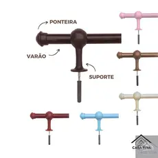 Varão de cortina simples com 2,00 metros 19mm Várias cores