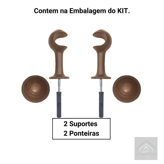 Kit C/2 Suporte Para Varão de Cortina 19mm em Plástico Várias Cores