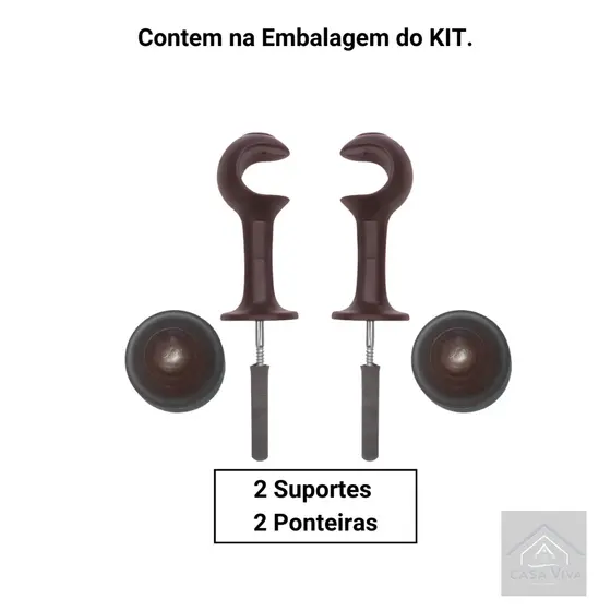 Kit C/2 Suporte para varão 28mm de cortina em plástico várias cores