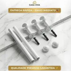 Kit Varão de Cortina Completo 3m 19mm Disponível em Diversas Cores