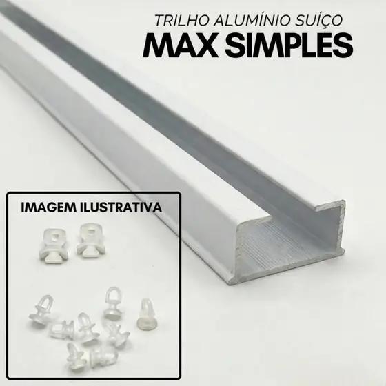 Trilho Premium Suíço Simples Max Guia Cortina Teto/Cortineiro – Escolha o Tamanho