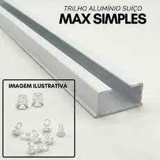 Trilho Premium Suíço Simples Max Guia Cortina Teto/Cortineiro – Escolha o Tamanho