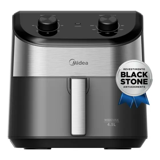 Fritadeira Air Fryer 4,5l Widemax Com Interior De Alumínio 1500w Midea 127V