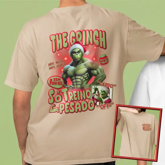 Camiseta Grinch Maromba Sem Papai Noel Só Treino Pesado Camisa De Natal Para Treino Grinch