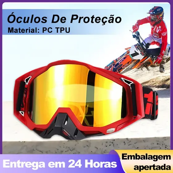 Óculos de Proteção Anti-UV para 100 Motocross e Para-brisa Off-road - Trilha e Ciclismo Off Road