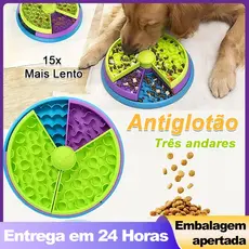 Comedouro Cão Gato Interativo Lento Antiglotão Educativo Saúde Bucal e Digestiva