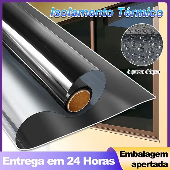 Película Para Vidro G5 Preta Espelhada 50cm x 4m Proteção Solar Privacidade Térmica