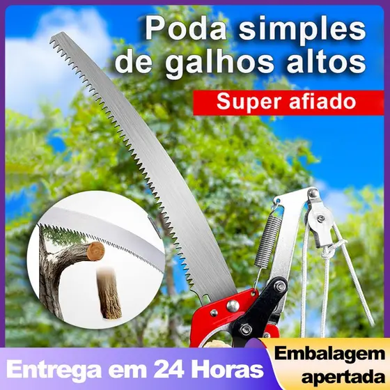 Podador De Galhos Altos Tesoura 2 Em 1 Serra E Poda Forte e Resistente