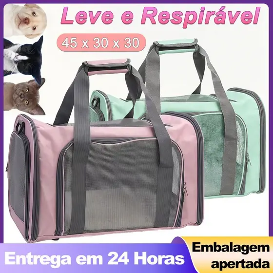 Bolsa de Transporte Pet para Cães e Gatos até 9kg Respirável para Viagem