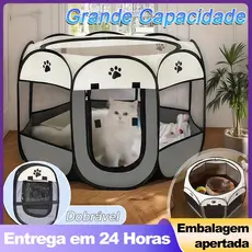 Casinha Para Pets Gatos Grande Dobrável Portátil Cercadinho Tenda 3 Cores Tecido Oxford