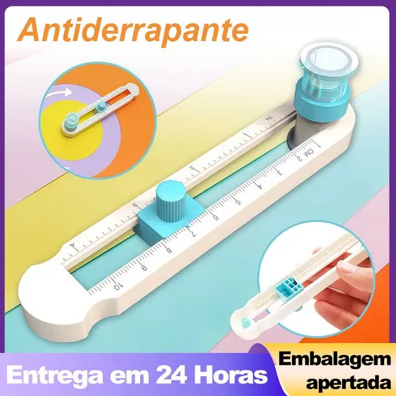 Cortador Circular de Papel 2 a 20cm Ajustável Portátil com Balança para Artesanato e Scrapbook