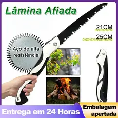 Serra Dobrável para Podar Jardinagem Cortar Galho Árvore Acampar Retificado em Três Lados 25cm
