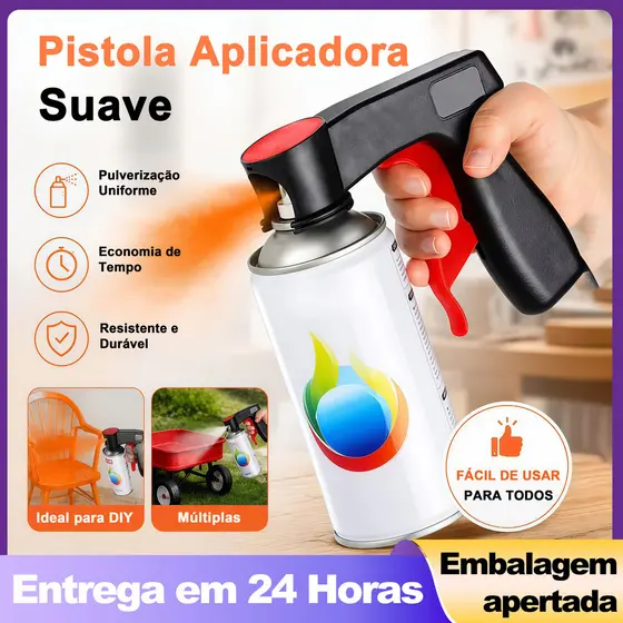 Adaptador Universal para Lata de Spray com Gatilho Pistola Aplicadora para Tinta Aerosol