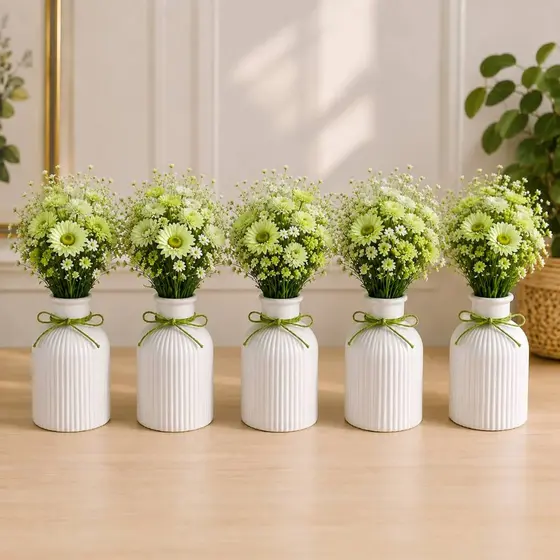 Kit com 10 vasos de gesso para centros de mesa, decoração, casamentos, chás de bebê e aniversários.