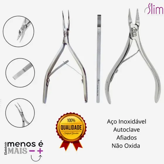 Kit Podologia Desencravador Slim Manicure Pedicure Profisisonal 3 peças