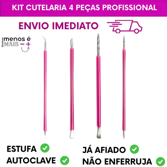 Cutelaria 4 peças Palito e Espátula Mista Desencravador - Slim Alicates