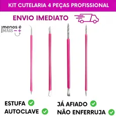 Cutelaria 4 peças Palito e Espátula Mista Desencravador - Slim Alicates