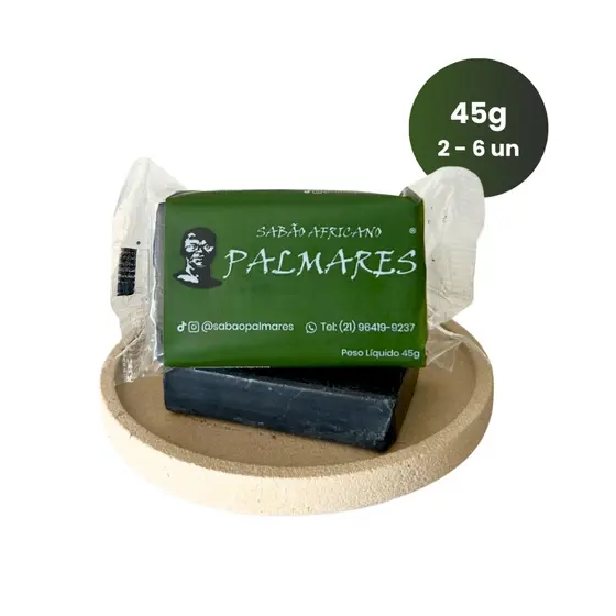 Sabão Palmares 45g de 2 a 6 un - Sabão da Costa Africano Legítimo - Limpeza Espiritual