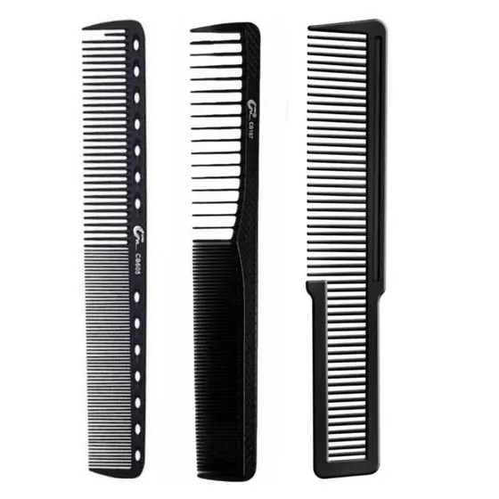 Kit 3 Pentes De Corte De Carbono Umi Cb605, Cb107, Cliper Comb Preto