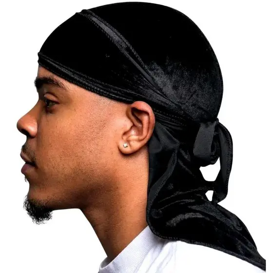 Bandana Durag Veludo Waves Touca Rapper Faixa Cabelo Hip Hop