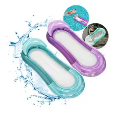 Boia Rede Cama Flutuante Piscina Inflável Deitado Reclinável Rosa