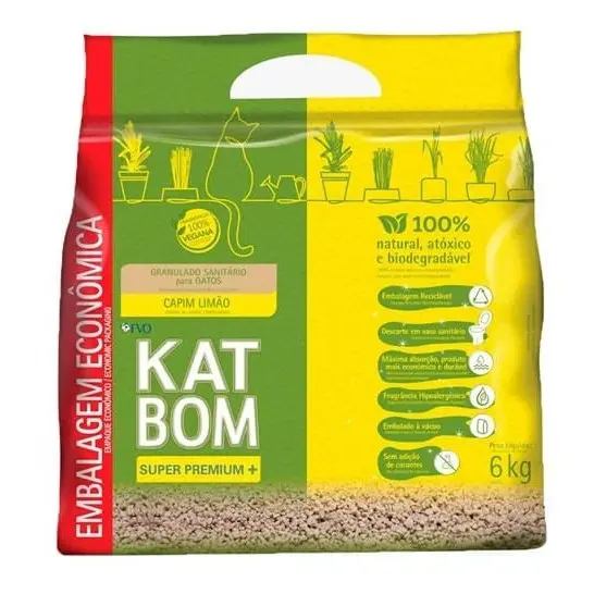 Granulado Sanitário Katbom Capim Limão Econômico para Gatos - 6kg