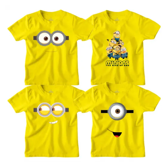 Camisa Infantil Minions Desenhos 100% Algodão Fantasia