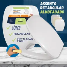 Assento Sanitário Almofadado Retangular  Deca Celite Incepa Thema Confortável Resistente 6LPF 1.6GPF