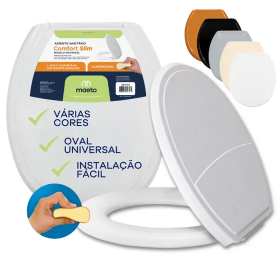 Tampa Assento Sanitário Almofadado Oval Universal Macio Confortável Vaso Banheiro Fácil Instalação